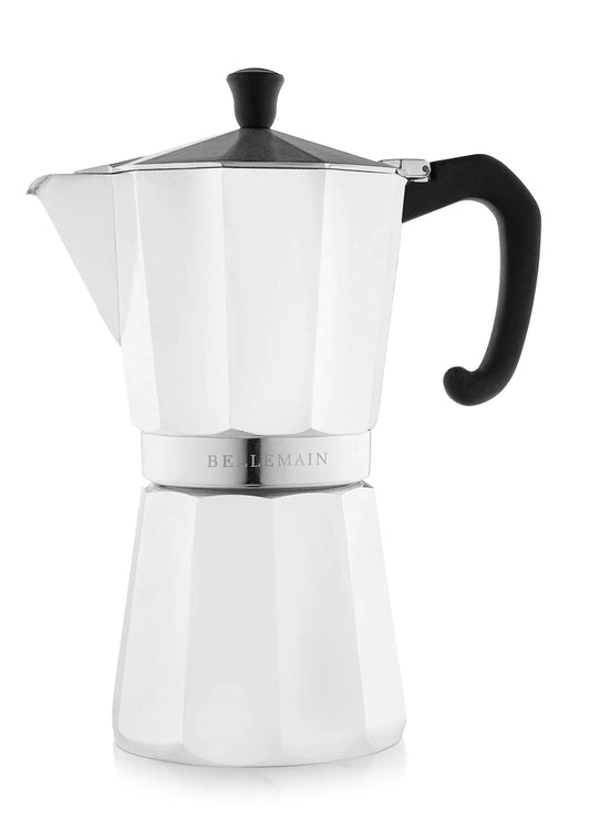 9 Cup White Bellemain Stovetop Espresso Maker Pot - Kia Day Design