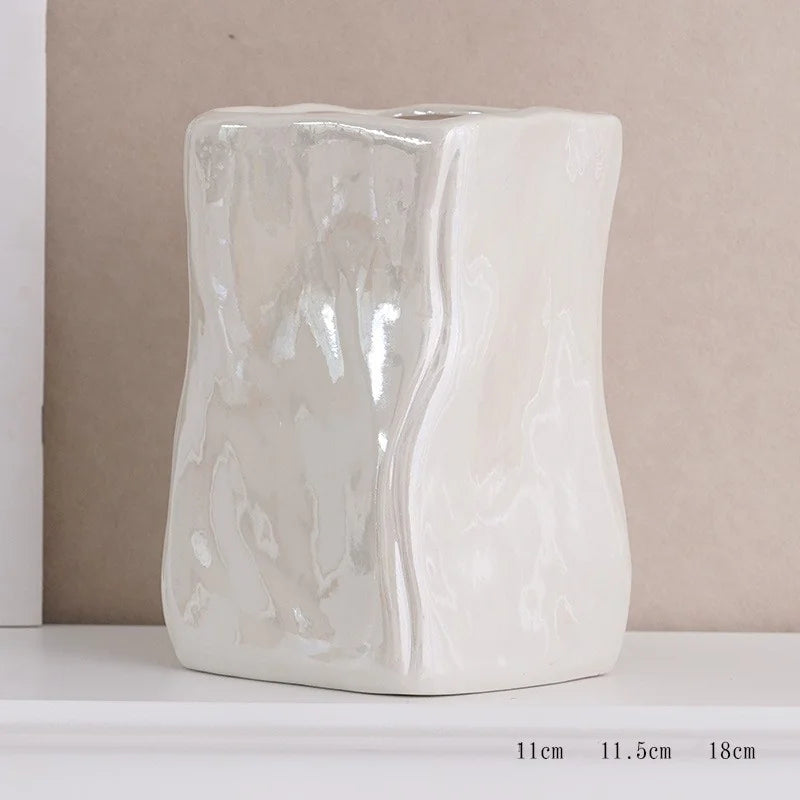 White Ceramic Decorative Vases - Kia Day Design