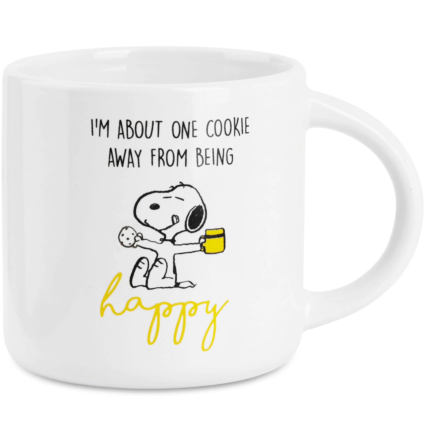 Peanuts Snoopy Coffee Mug Ceramic Mug Cute Cappuccino or Tea Mug for Women Teens Mom Wife Work Office Gifts for Women (White/Yellow Coffee 13.5 oz)