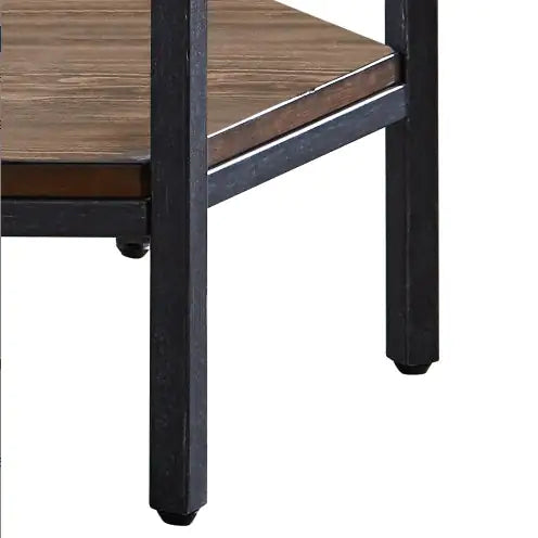 Brown Hexagon End Table - - Table
