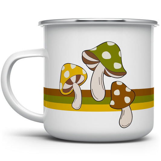 Retro Brown Mushroom Camp Mug - - Mug