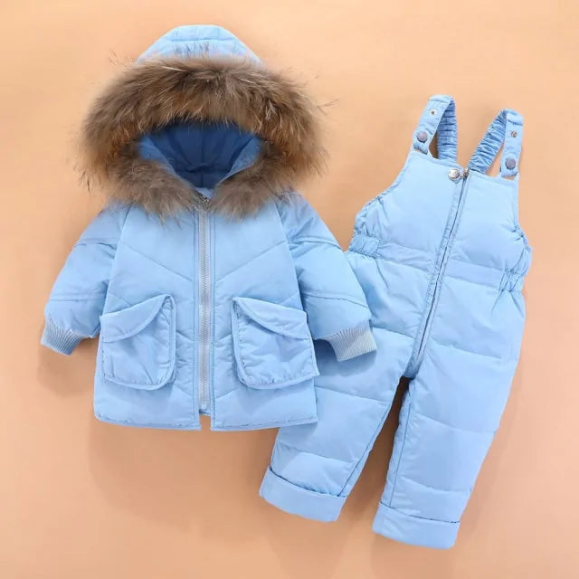 Baby Winter Hooded Snowsuit light blue 3T