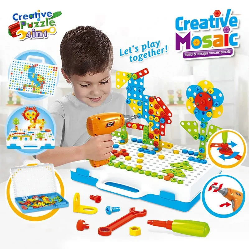 3D Mosaic Puzzle Building Set with Tools - Kia Day Design
