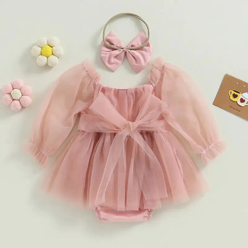 Long Sleeve Baby Party Dress