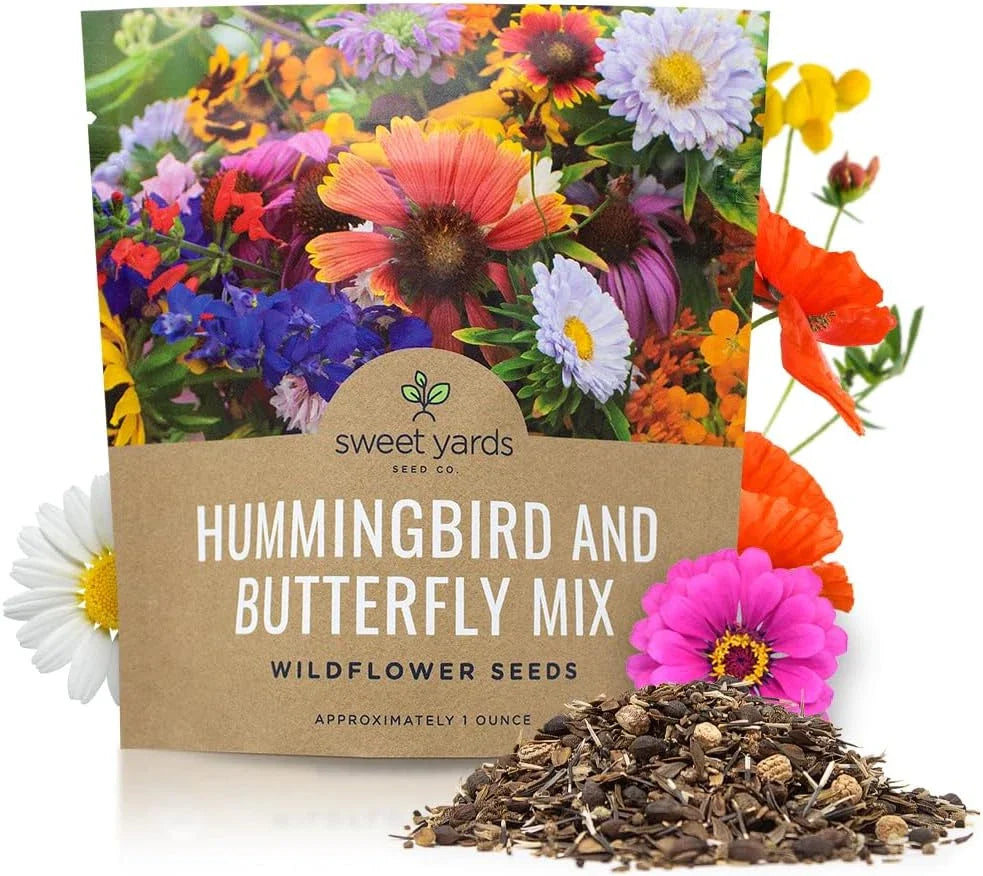 Wildflower Seeds Mix 7,500+ for Butterfly & Hummingbird Garden - Annual & Perennial Flower Variety - - garden flowers