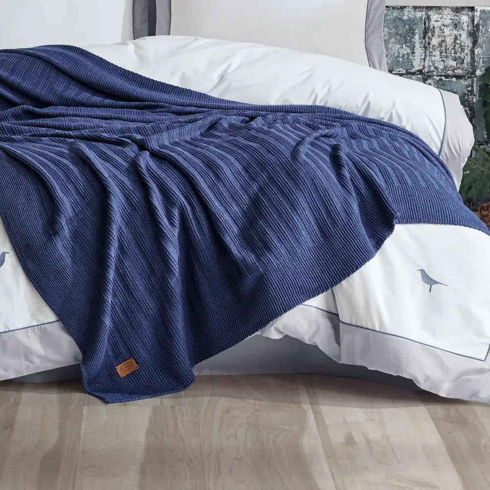 Hobby Double New Fancy Blanket Set - Indigo Kia Day Design