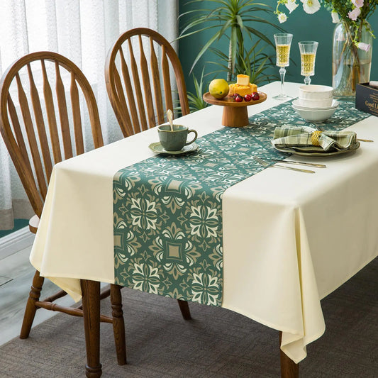 Rectangle Tablecloth and Table Runner Set 55x84 Inches - Kia Day Design