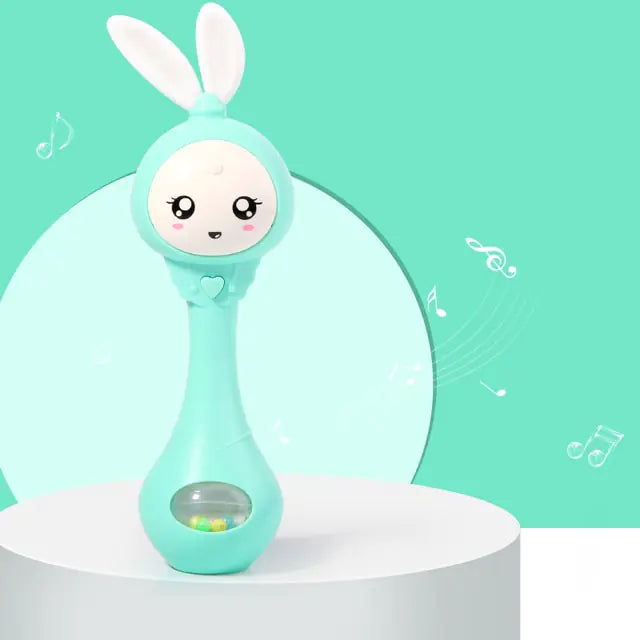 Baby Flashing Music Rattle - Green - baby musical toy