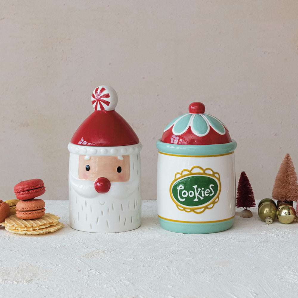Retro Stoneware Cookie Jar - - Seasonal & Holiday Decorations