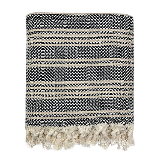 High-Quality Woven Stripe Turkish Throw - - Home Decor