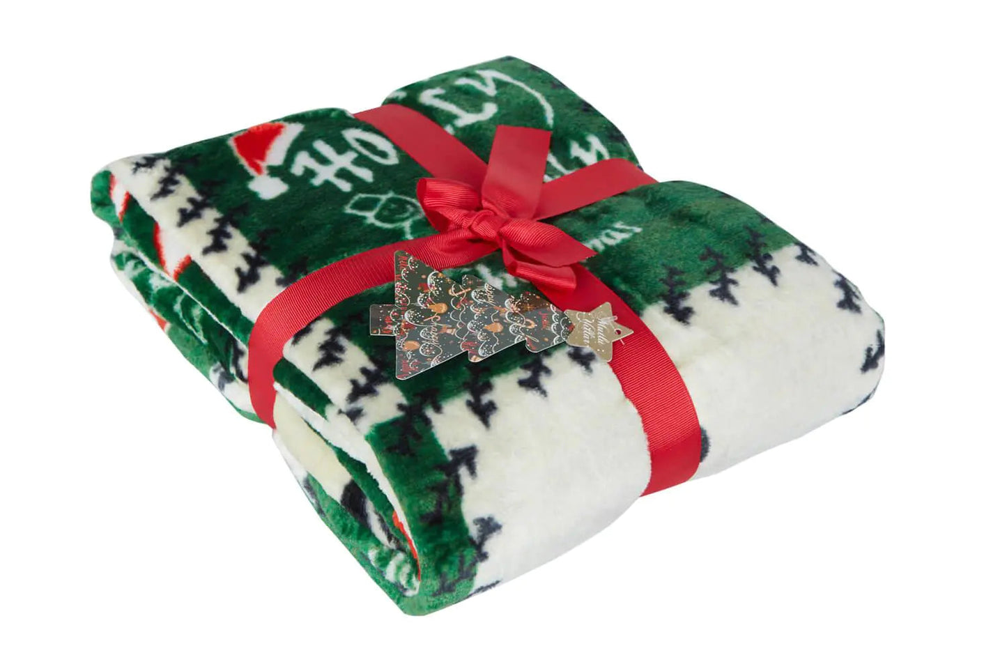 Dolce Bonita Home Wellsoft 3D TV Blanket Holly Jolly Green Kia Day Design