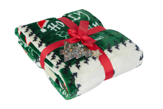 Dolce Bonita Home Wellsoft 3D TV Blanket Holly Jolly Green Kia Day Design