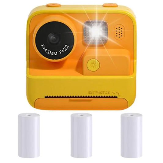 Childrens HD 1080p Instant Camera with Printing Paper - Yellow - camera