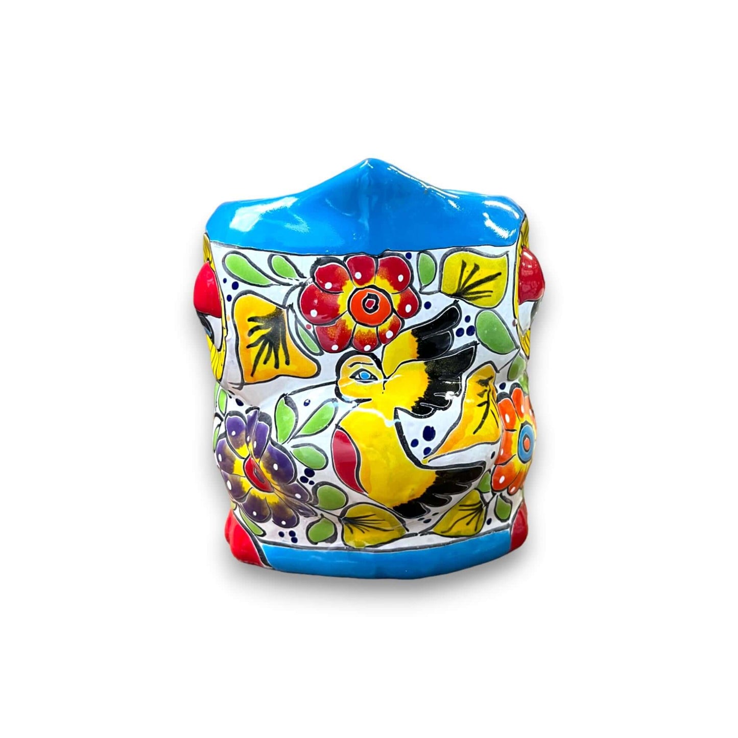 Talavera Owl Planter Colorful Hand-Painted Mexican Pottery - - Talavera Planter