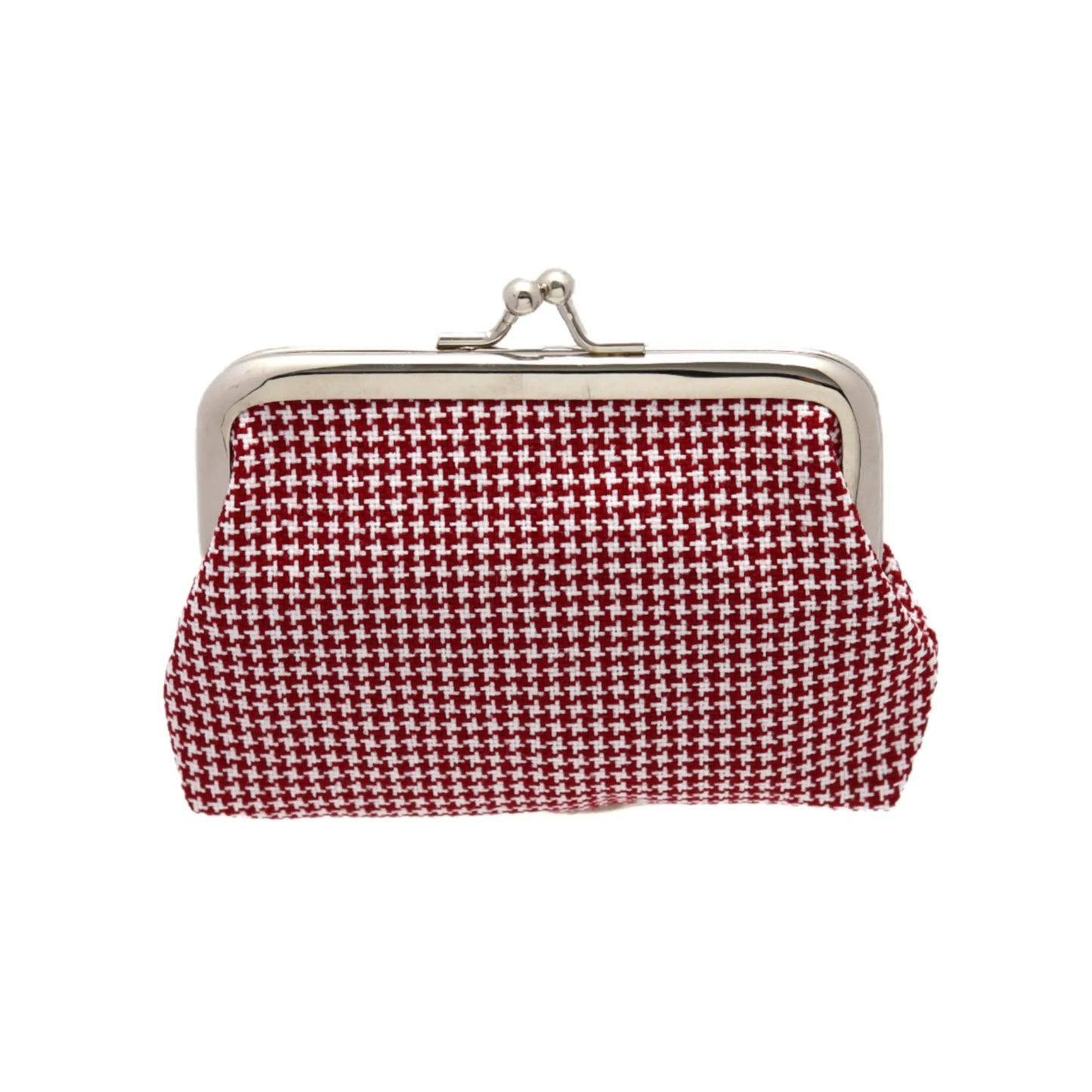 Red Checkered Vintage Coin Purse - - coin purse