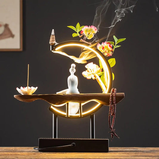 Waterfall Floral Backflow Incense Burner - Kia Day Design