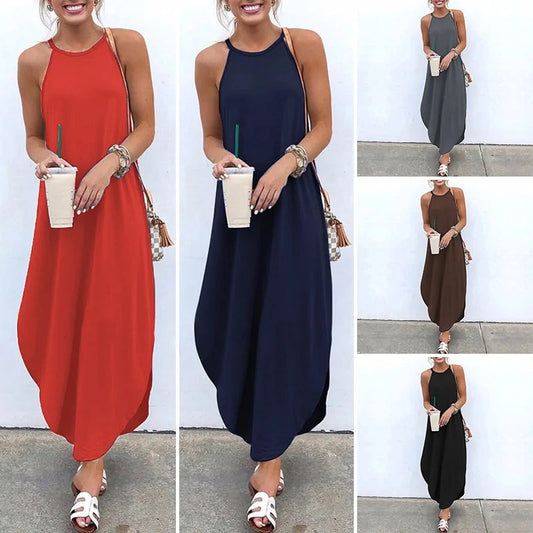 Sleeveless Summer Long Dresses - Kia Day Design