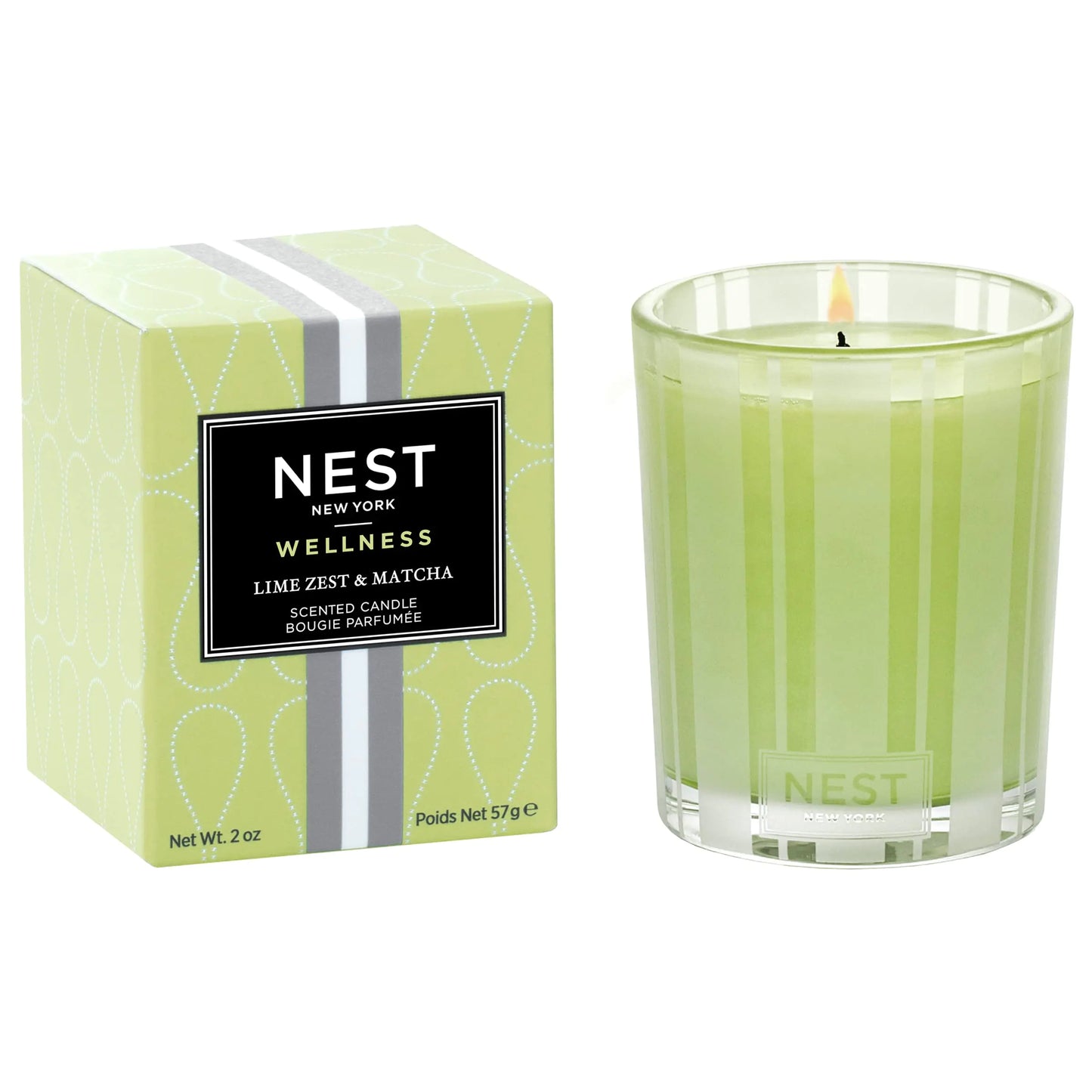 NEST New York Lime Zest & Matcha Scented Votive Candle - - candle