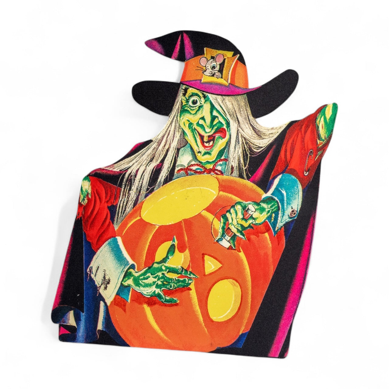Retro Wicked Witch Halloween Metal Dummy Board - - Decor