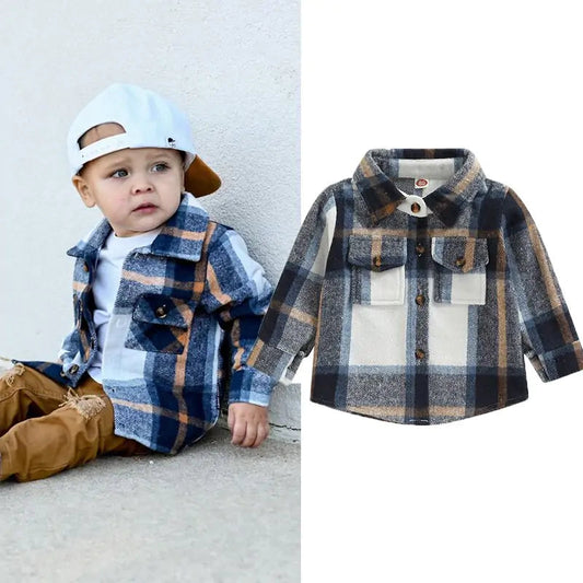 Toddler Plaid Patchwork Long Sleeve Kia Day Design