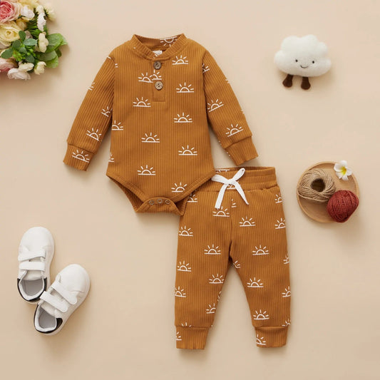 Newborn Baby Bodysuits + Elastic Pants Kia Day Design
