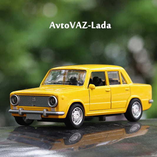 Boxed Alloy Toy Car Model - Classic Lada Car Kia Day Design