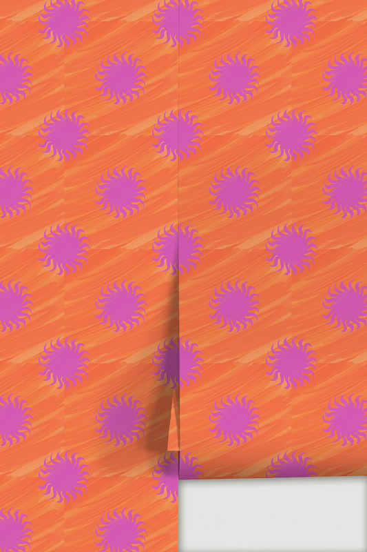 Sol Wallpaper, orange and magenta - LUXE Peel & Stick - Wallpaper