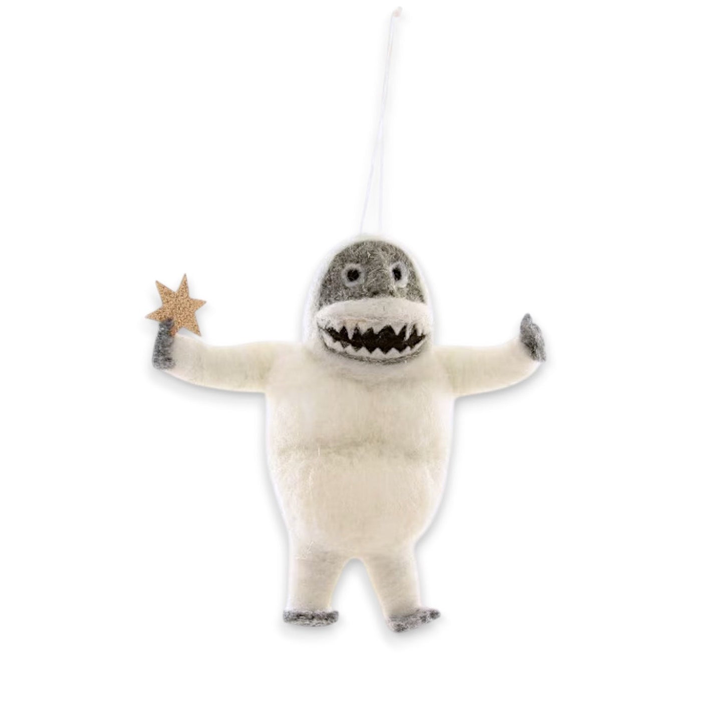 Wool Felt Abominable Snowman Ornament - - Ornament