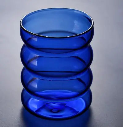 Colored Spiral Drinking Glass - - drinkware