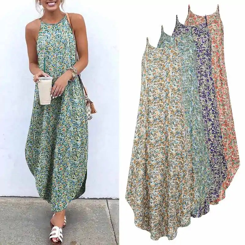 Sleeveless Summer Long Dresses - Kia Day Design