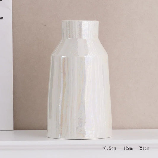 White Ceramic Decorative Vases - Kia Day Design