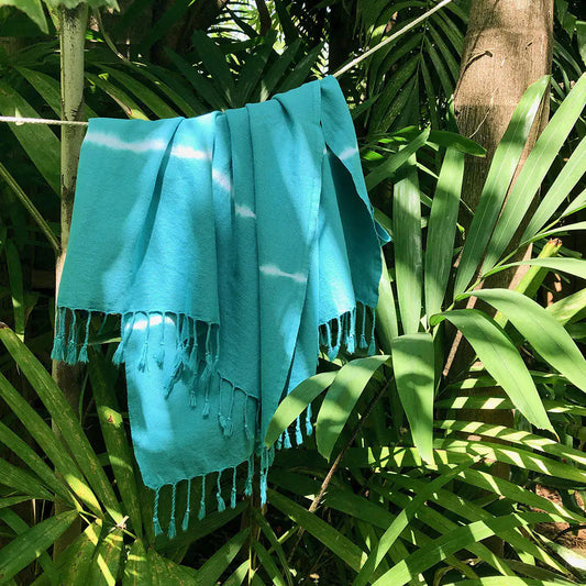 Teal Tie Dye Turkish Beach Towel Kia Day Design