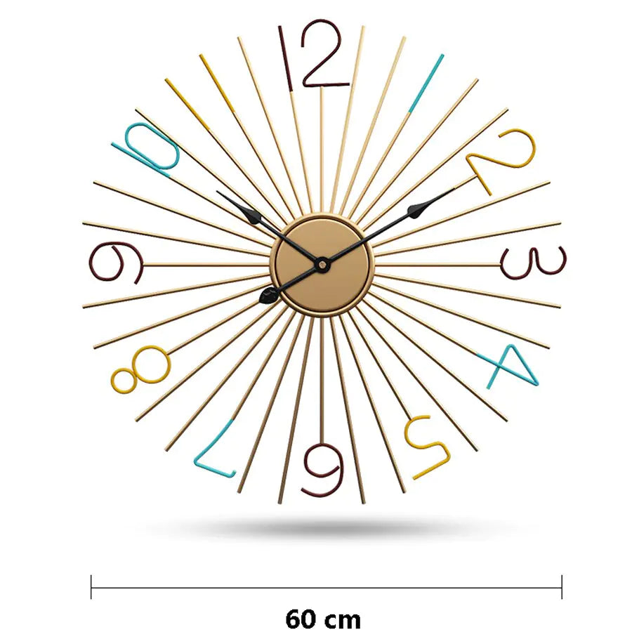 Silent Metal Wall Clock - Creative Iron Art Design - Kia Day Design