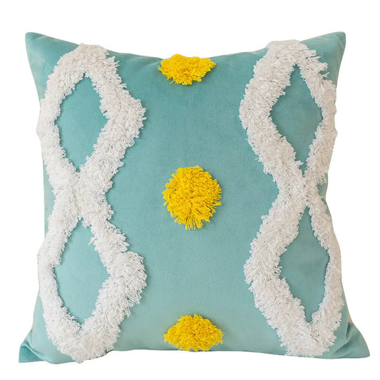 Nordic Three-Dimensional Tufted Pillowcase - Bobo Blue Pillow Cover - pillow cover
