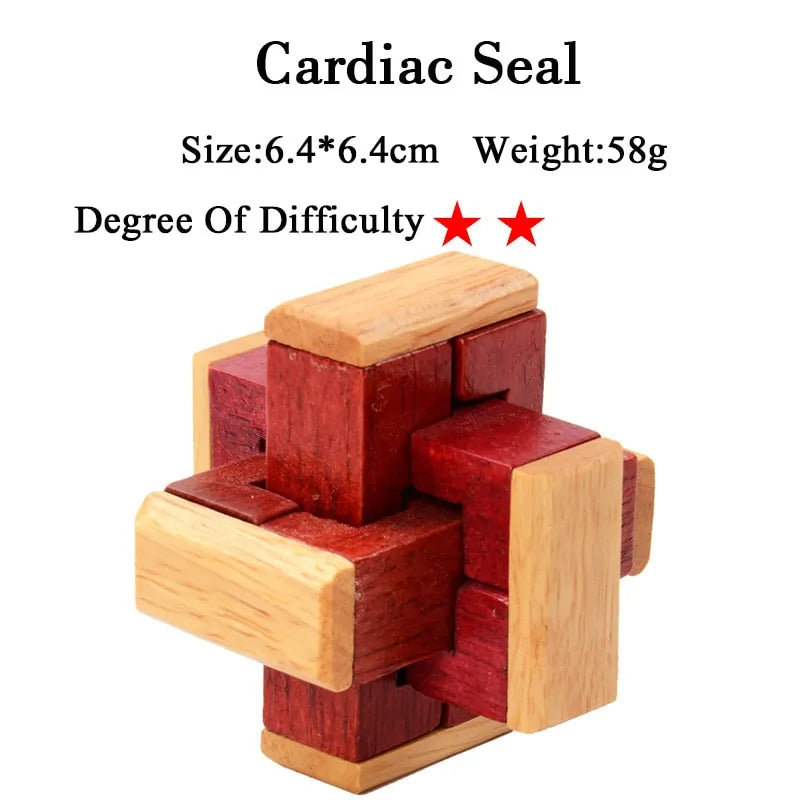 3D Wooden Brain Teaser Game - Kia Day Design