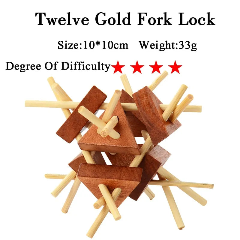 3D Wooden Brain Teaser Game - Kia Day Design