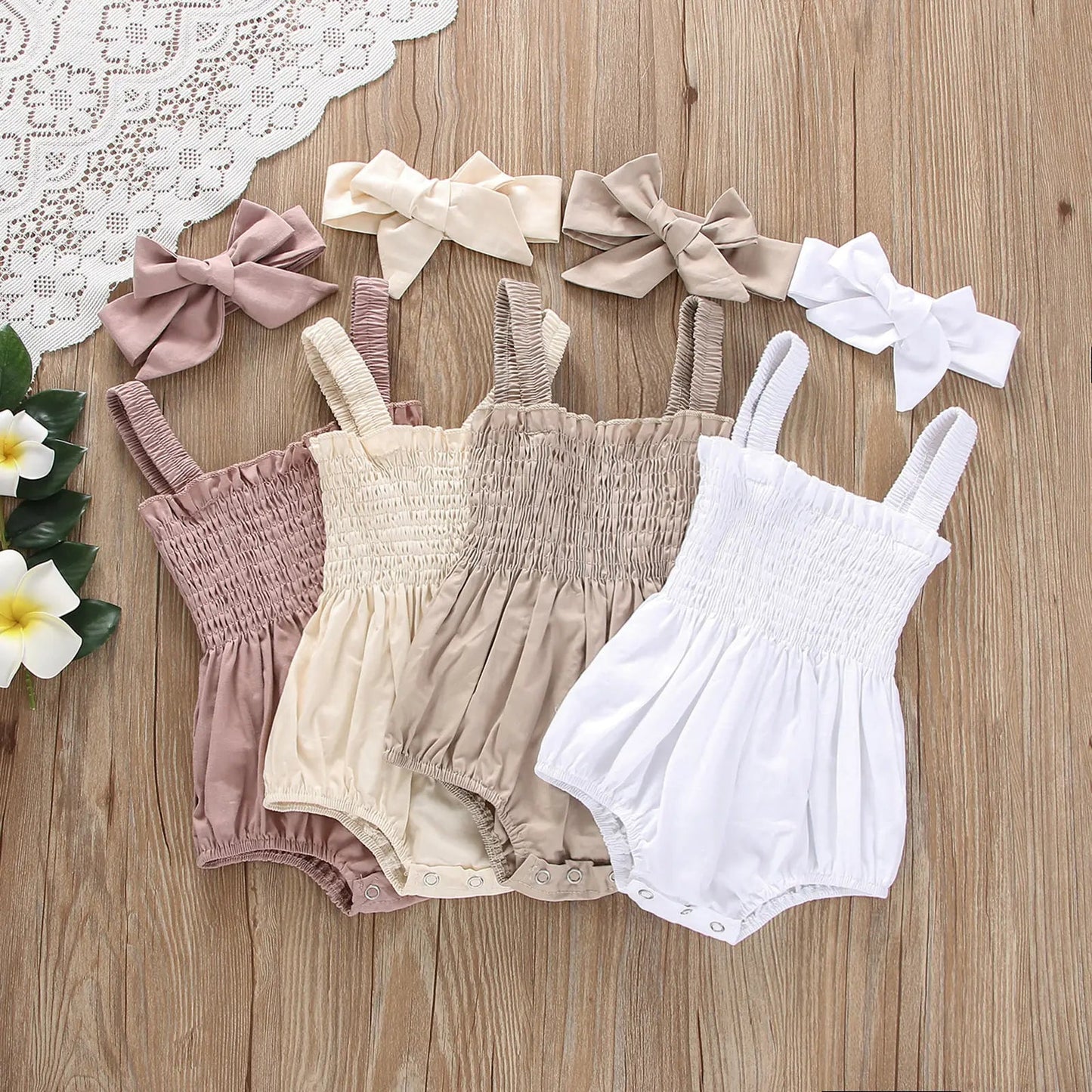 Infant Baby Girls Summer Elastic Jumpsuit Rompers Kia Day Design