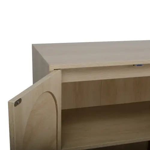 2 Door Rattan High Cabinet Built-in Adjustable Shelf - Kia Day Design