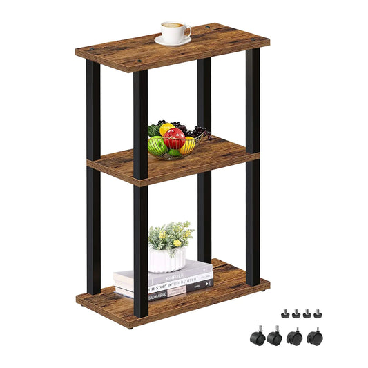 TUTOTAK Small Side Table Narrow End Table Bedside Table Couch Side Table with Wheels for Living Room or Bedroom Brown TB01BB061 Kia Day Design