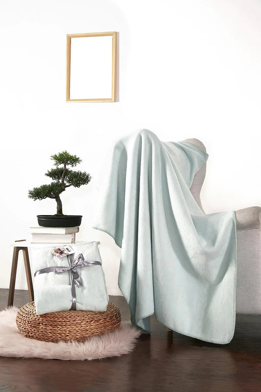 Dolce Bonita Home Cotton TV Blanket 127X155 Basic Aqua Kia Day Design