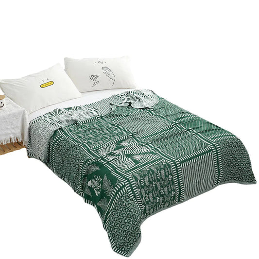 Bamboo Fiber Summer Blanket with Floral Design - - blanket