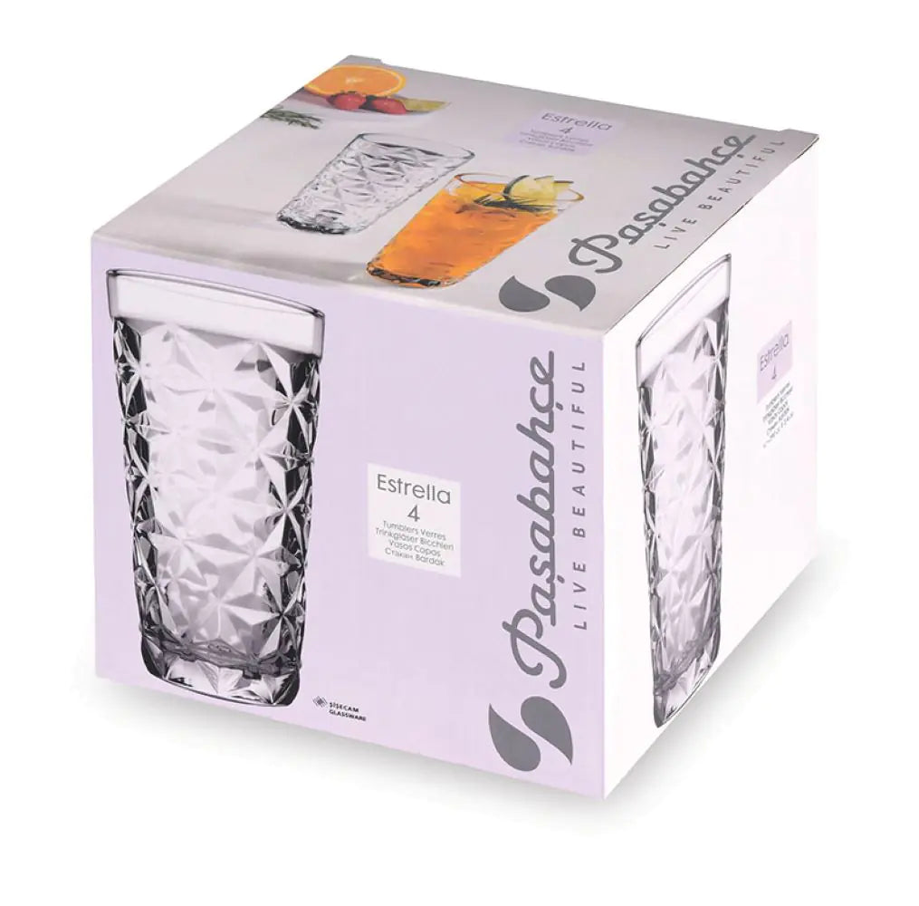 Paşabahçe Estrella Soft Drink Glasses 4 Piece Set - Kia Day Design