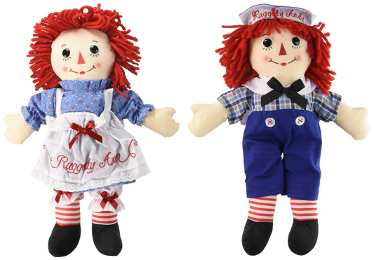 Large 16 Classic Raggedy Ann and Raggedy Andy - - dolls
