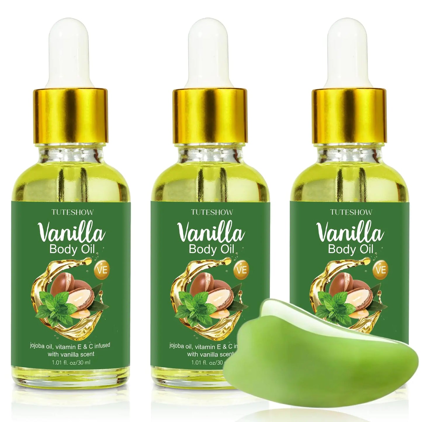 3 Pack Vanilla Body Oil Scented Shower Body Oil - - body oil