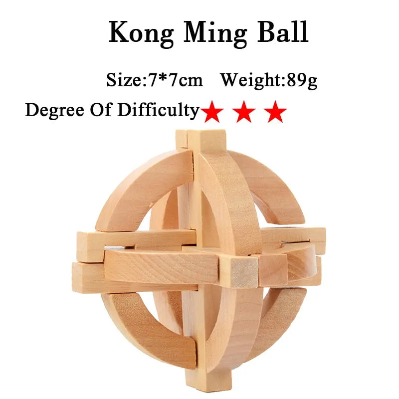 3D Wooden Brain Teaser Game - Kia Day Design