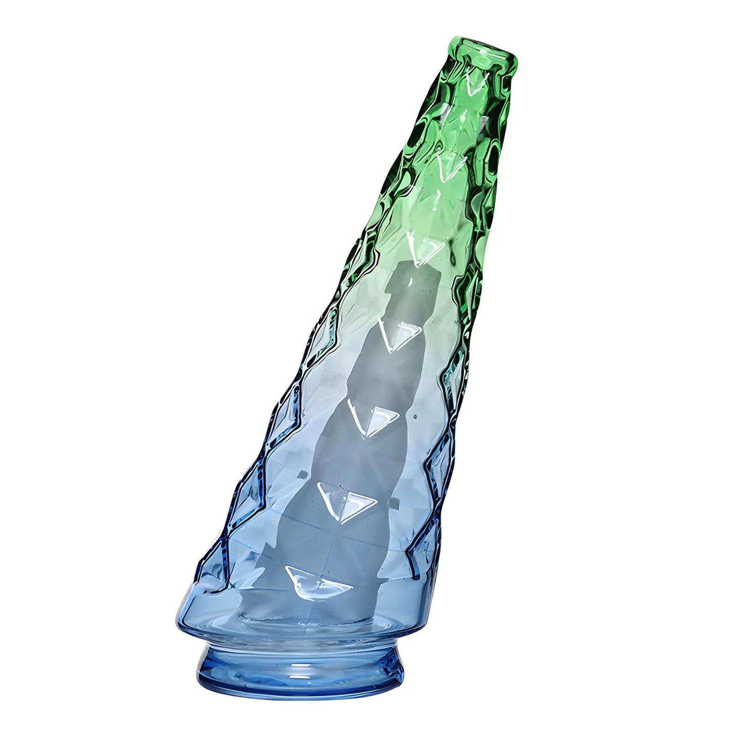 Blue-Green Gradient Crystal Glass Vase - - vase