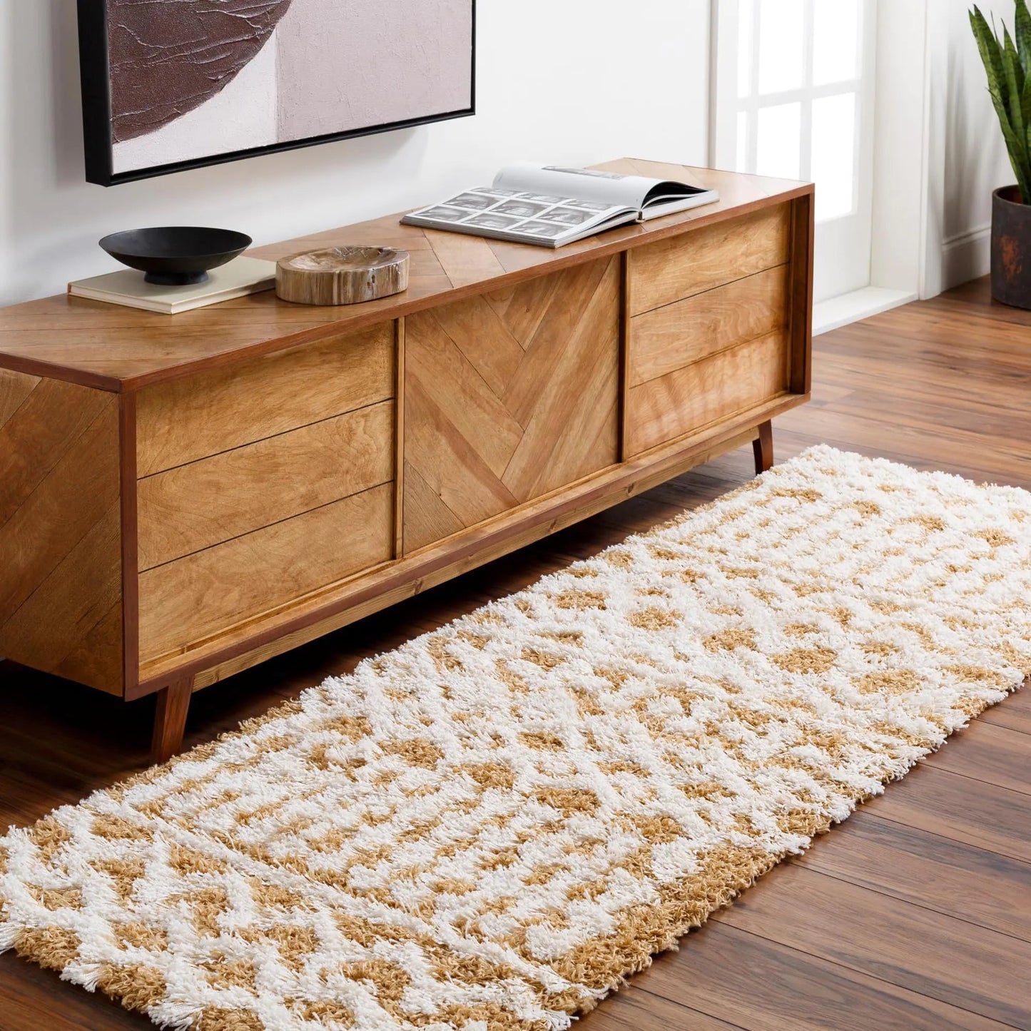 Moroccan Shag Runner Area Rug - Kia Day Design