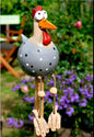 Daze Rooster Hen Resin Statue Garden Figurines for Outdoor Interior Decoration