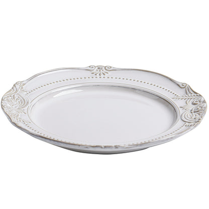 Relief Ceramic Tableware Rice Bowl and Plate Set - Disc 20.4cm - plate set