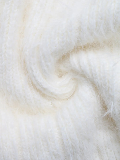 Scoop Neck Long Sleeve Sweater - -